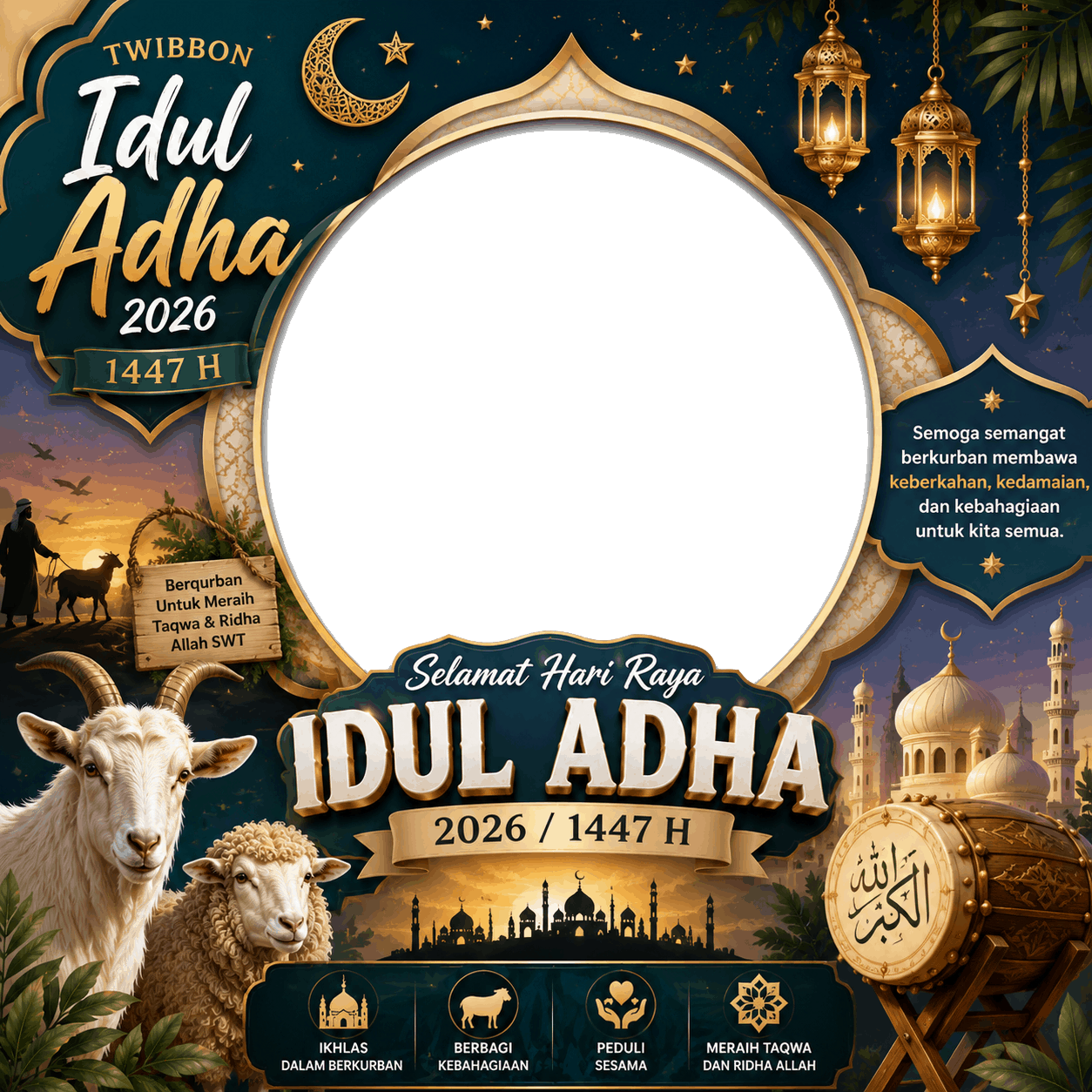 Twibbon Idul Adha 2026 desain 5 HD