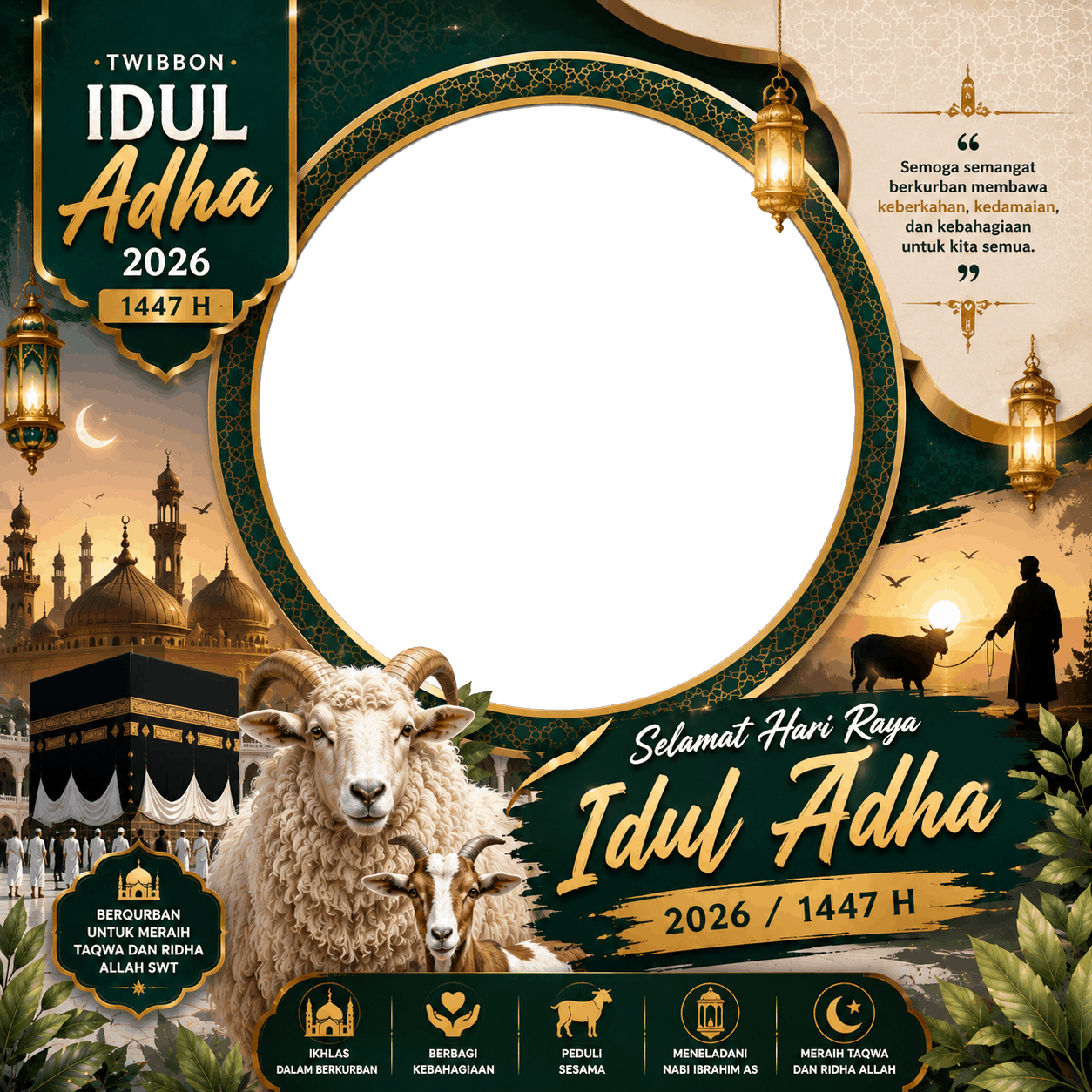 Twibbon Idul Adha 2026 desain 7 HD