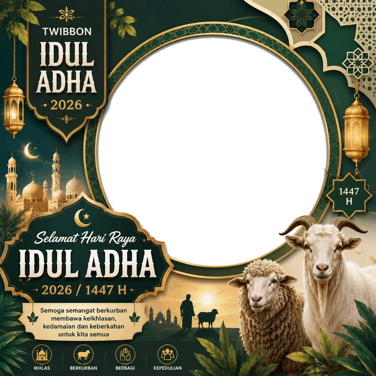 Twibbon Idul Adha 2026 desain 8 HD