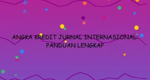 Angka Kredit Jurnal Internasional Panduan
