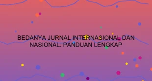 Bedanya Jurnal Internasional Dan Nasional