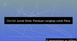ciri ciri jurnal sinta