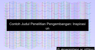 Contoh Judul Penelitian Pengembangan
