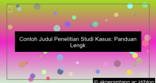Contoh Judul Penelitian Studi Kasus