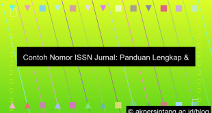 Contoh Nomor Issn Jurnal