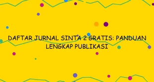 Daftar Jurnal Sinta 2 Gratis