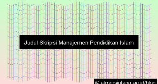 Judul Skripsi Manajemen Pendidikan Islam