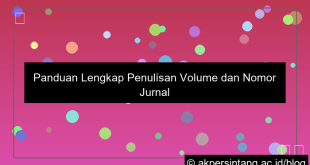 penulisan volume dan nomor jurnal