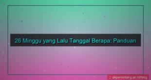 26 minggu yang lalu tanggal berapa