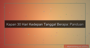 30 hari kedepan tanggal berapa