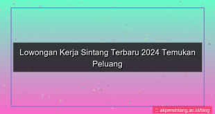 lowongan kerja sintang